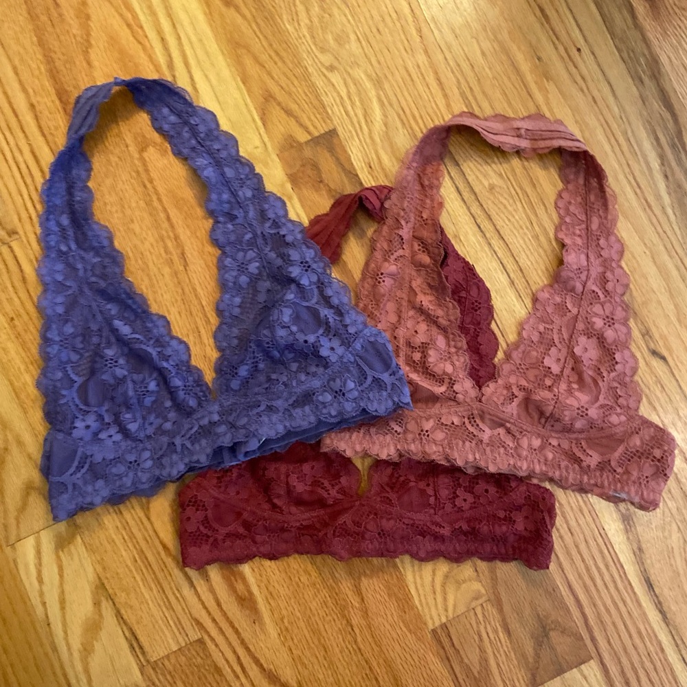 Free People Galloon Lace Halter Bras